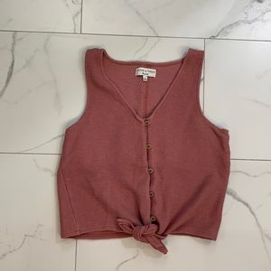Madewell Mauve Knotted Tank